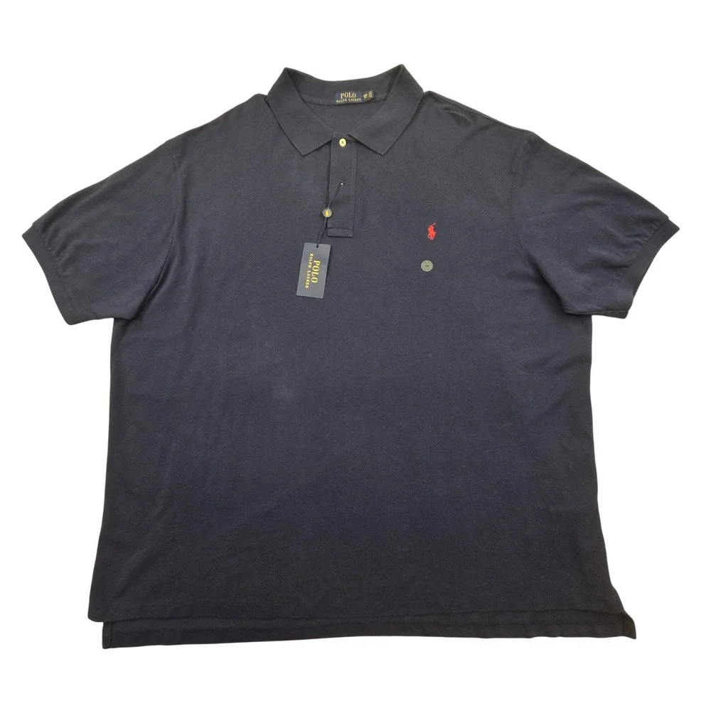 NEW Polo Ralph Lauren Big Navy‎ Blue Classic Mesh Polo Shirt Mens 4XB *READ